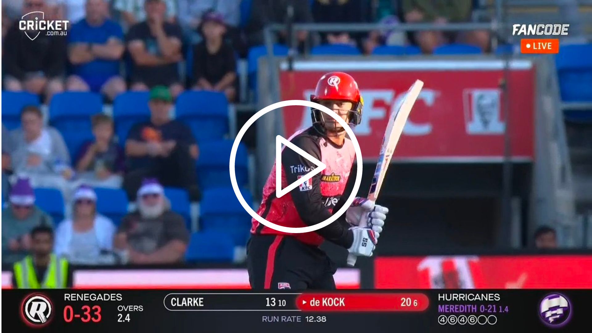 [Watch] Quinton De Kock Muscles A Huge Six Out Of Park Against Chris Jordan